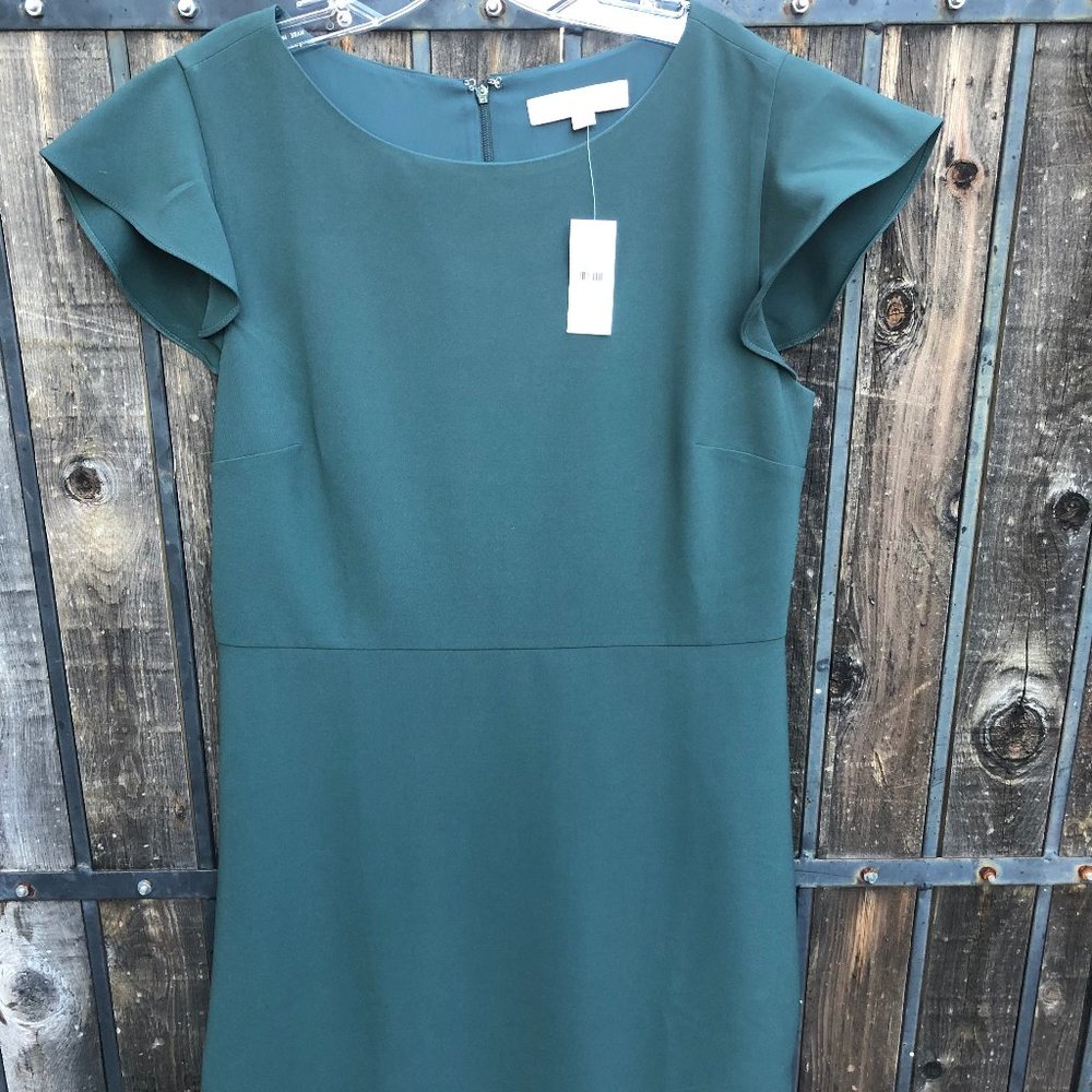 Women's short-sleeved teal green dress, new.